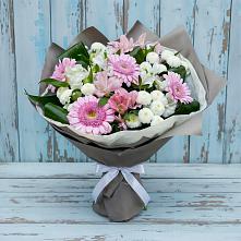 Букет цветов из:  Герберы, Альстромерии и Хризантемы в Гиганте