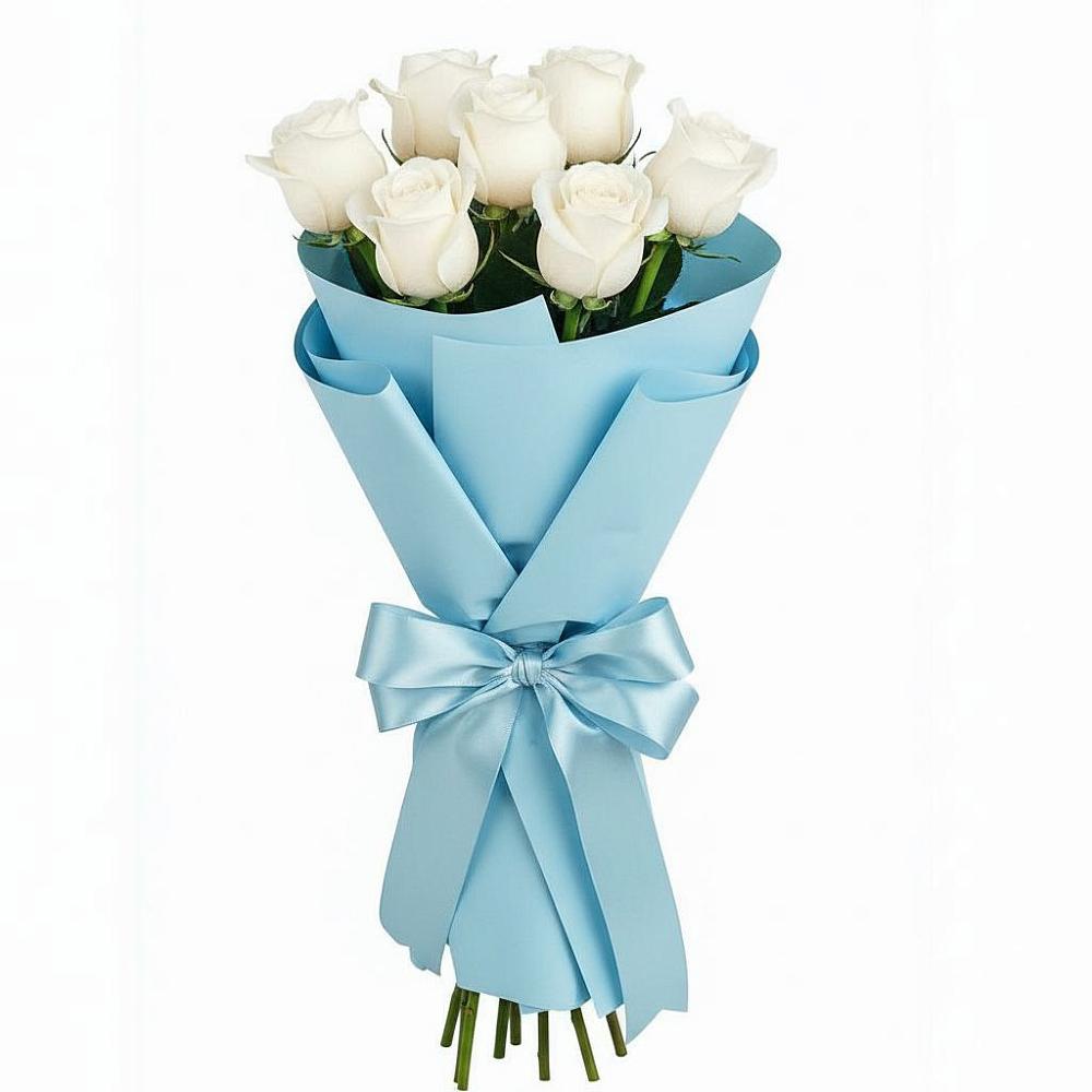 Букет 7 белых роз Проуд в Гиганте