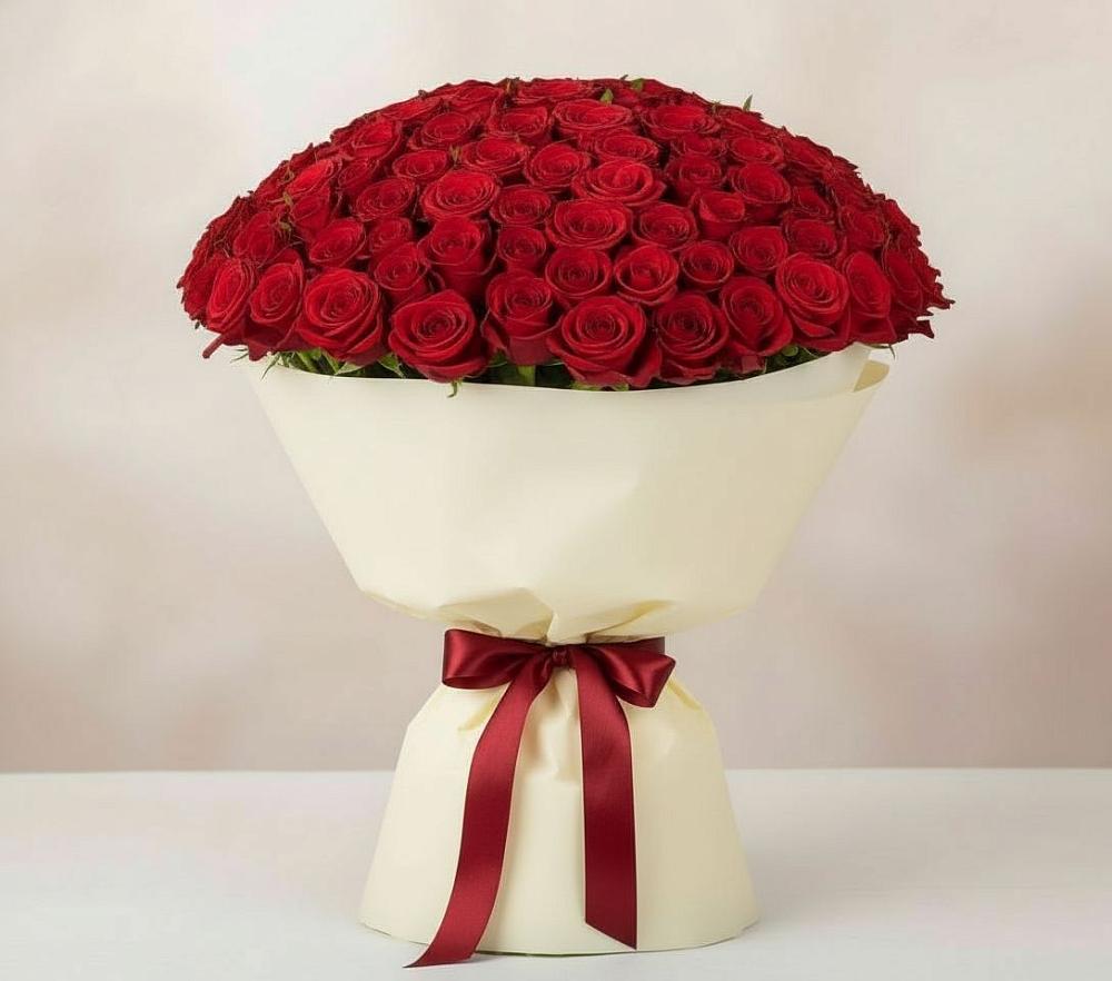 Букет 101 Красная роза Милано в Гиганте