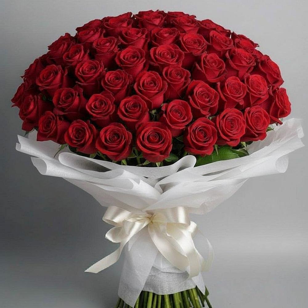 Букет 101 Красная роза Блэк Мэджик в Гиганте