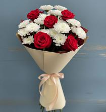 Букет цветов из:  Розы и Хризантемы в Гиганте