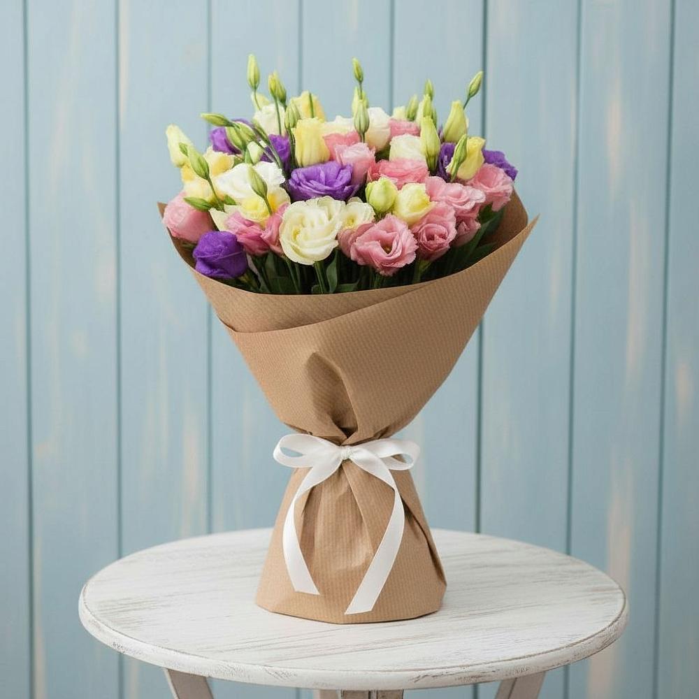 Букет цветов из: Лизиантусы в Гиганте