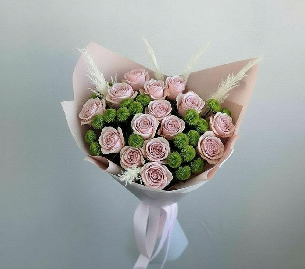 Букет цветов из: Розы и Хризантемы в Гиганте