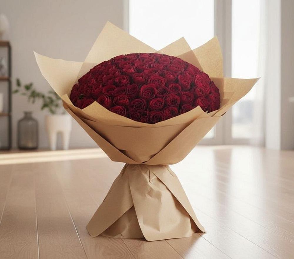 Букет 101 Красная роза в Гиганте