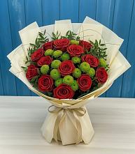 Букет цветов из:  Розы и Хризантемы в Гиганте