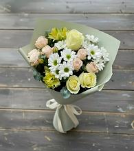 Букет цветов из:  Альстромерии, Розы и Хризантемы в Гиганте