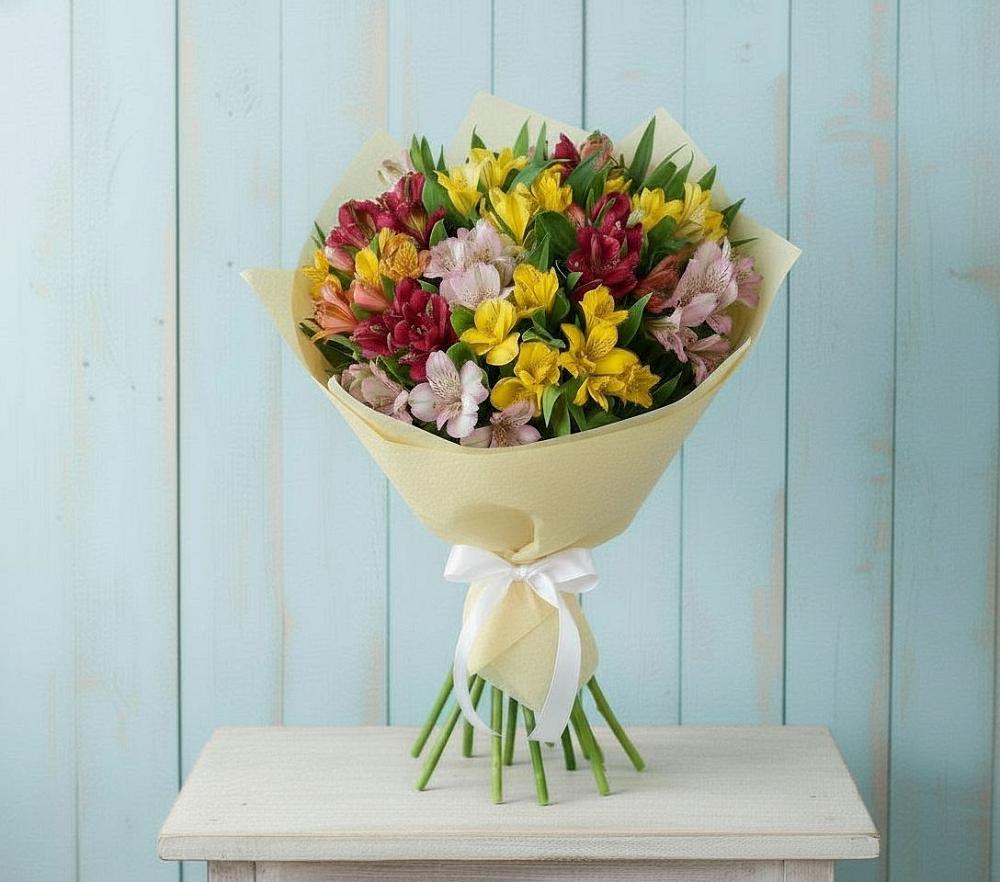 Букет цветов из: Альстромерии в Гиганте