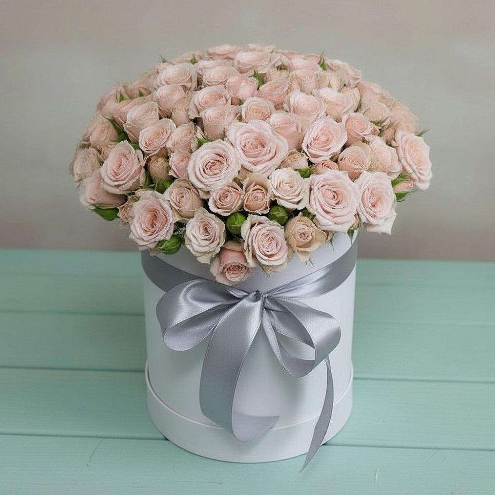Цветочная композиция из Розы в шляпной коробке в Гиганте